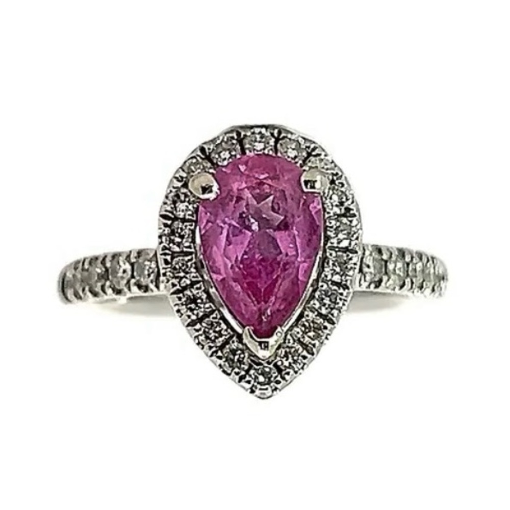 SOLD 2 Carat Natural Pink Sapphire and Natural Diamond Ring Brand Chosen $5500